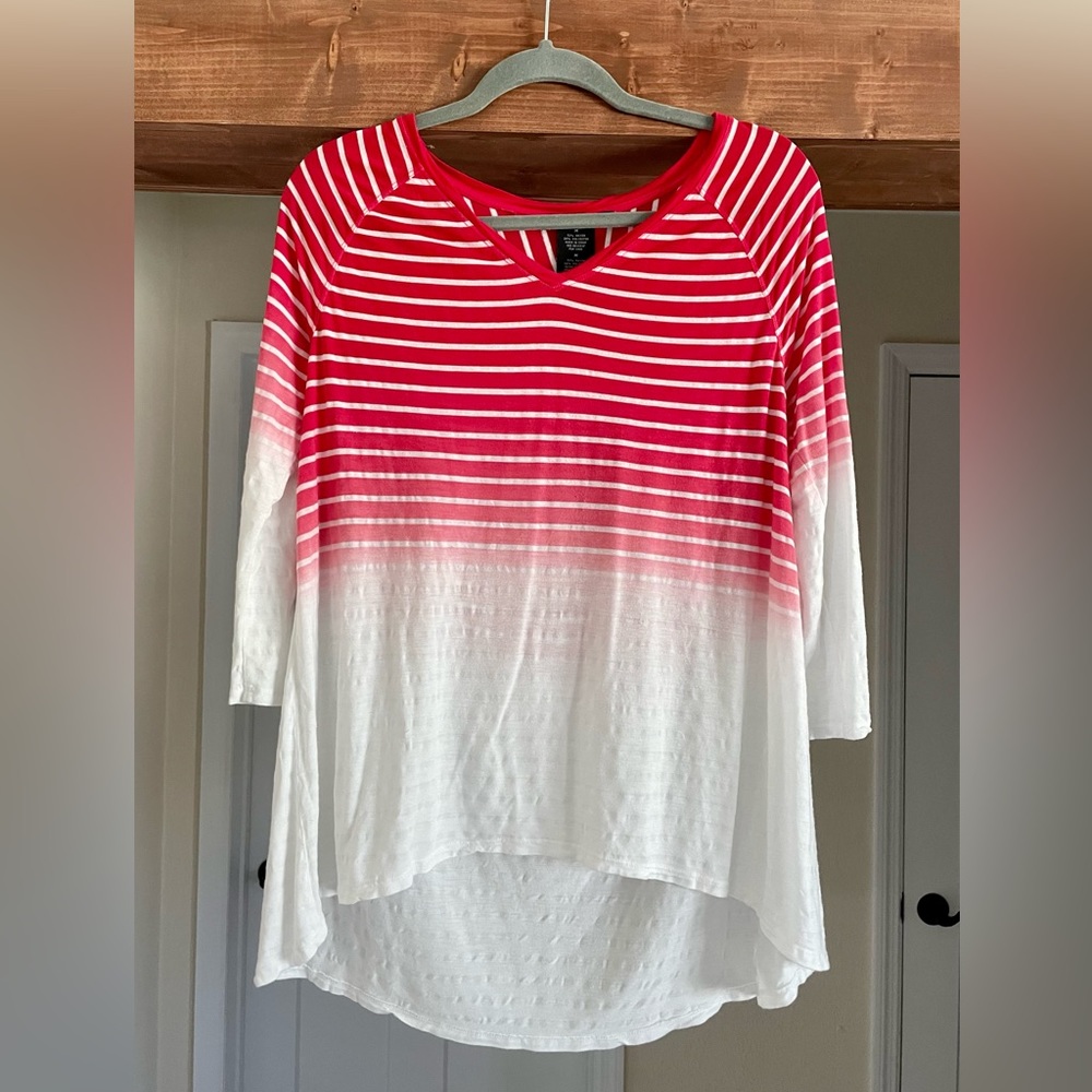 Hi-Low Striped Top Size M